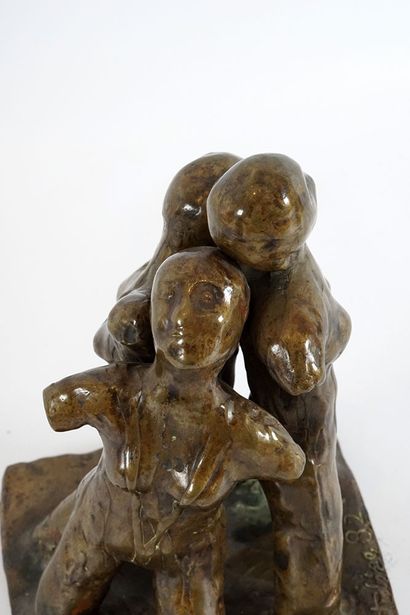 LATULIPE, L. (Active 20th c.)
Three figures
Bronze
Signed...