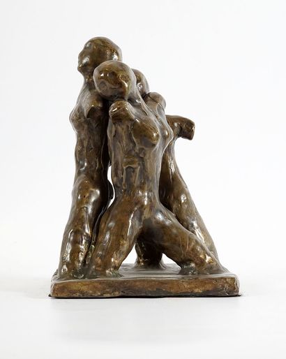 LATULIPE, L. (Active 20th c.)
Three figures
Bronze
Signed...