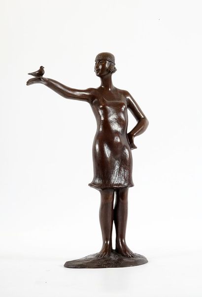 LANGEVIN, Roger (1940-)
Woman and bird
Bronze
Signed,...