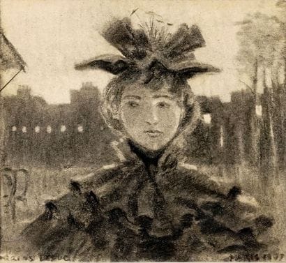 LEDUC, Ozias (1864-1955)
Lady with a hat
Charcoal...
