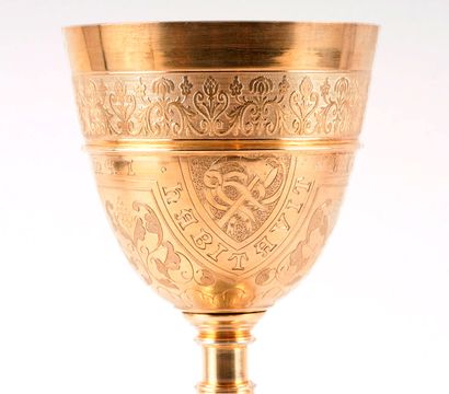 CHALICE
Set of two (2) silver vermeil chalices:
-...