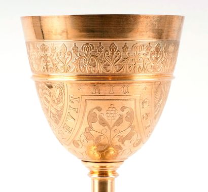 CHALICE
Set of two (2) silver vermeil chalices:
-...