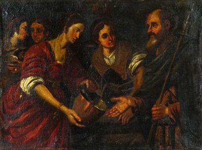 NAPOLITAN SCHOOL 18th C.
Hand washing
Oil...