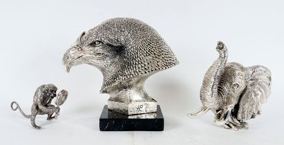 MEXICAN SCHOOL 20TH C.
Eagle head
Silver...