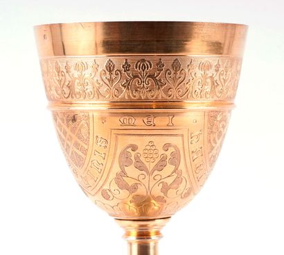 CHALICE
Set of two (2) silver vermeil chalices:
-...