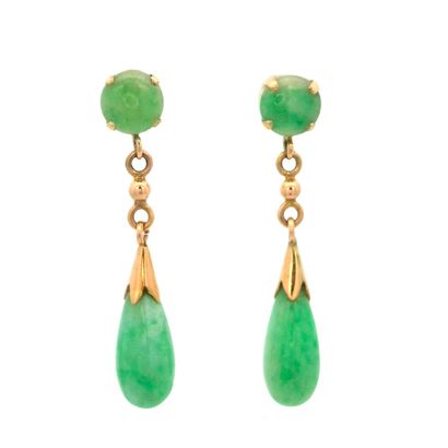 OR 14K, JADÉITE
Ensemble en or jaune 14K...