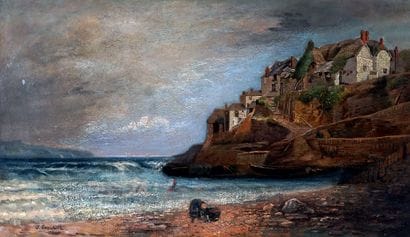 GOODWIN, Harry (active 19th c.)
On the beach
Oil...