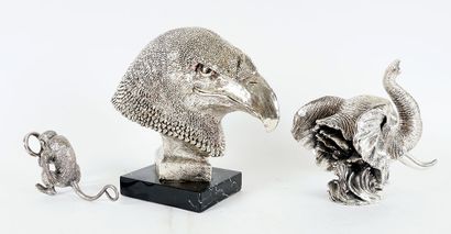 MEXICAN SCHOOL 20TH C.
Eagle head
Silver...