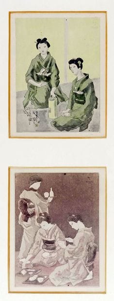 FOUJITA, Tsuguharu (1886-1968)
Geishas 
Set...