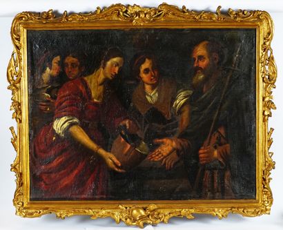 NAPOLITAN SCHOOL 18th C.
Hand washing
Oil...