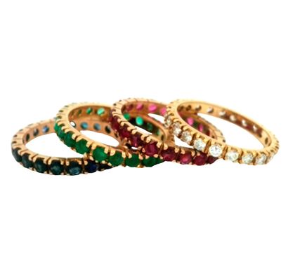 OR 14K, DIAMANTS, RUBIS, ÉMERAUDES, SAPHIRS
Quatre...