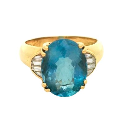 OR 18K, AIGUE-MARINE / 18K GOLD, AQUAMARINE
Bague...