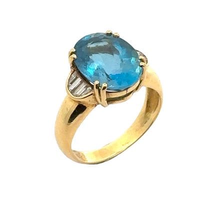 OR 18K, AIGUE-MARINE / 18K GOLD, AQUAMARINE
Bague...