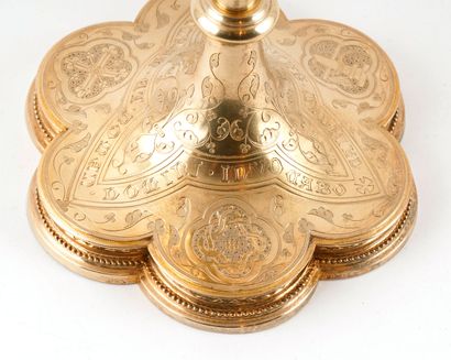 CHALICE
Set of two (2) silver vermeil chalices:
-...