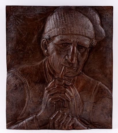 BERGERON, E. (active 20th c.)
Pipe smoker
Bronze...