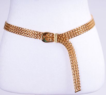 CHANEL
Two (2) Chanel gold belts, one composed...
