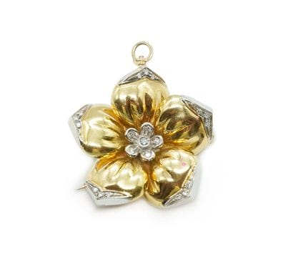 OR 14K, DIAMANTS / 14K GOLD, DIAMONDS
Broche-pendentif...