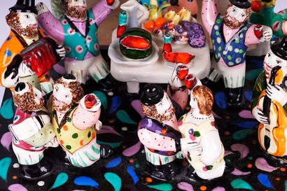 JUDAICA
Sculpture en céramique d'une fête...