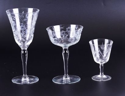 CRISTAL
Lot de verres en cristal à décors...