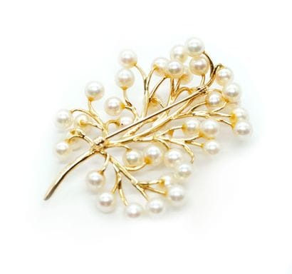 OR 14K, PERLES / 14K GOLD, PEARLS
Broche...