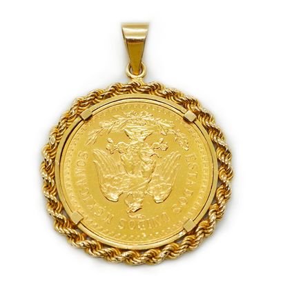 50 PESOS ESTADOS UNIDOS MEXICANOS, OR 18K
Pendentif...