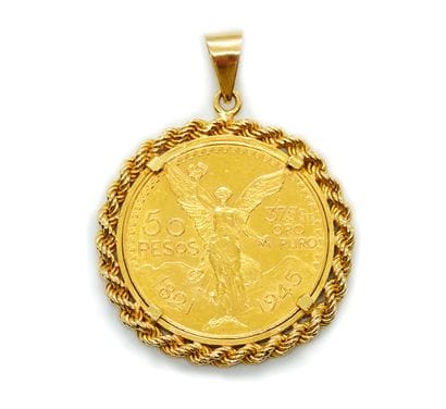 50 PESOS ESTADOS UNIDOS MEXICANOS, OR 18K
Pendentif...