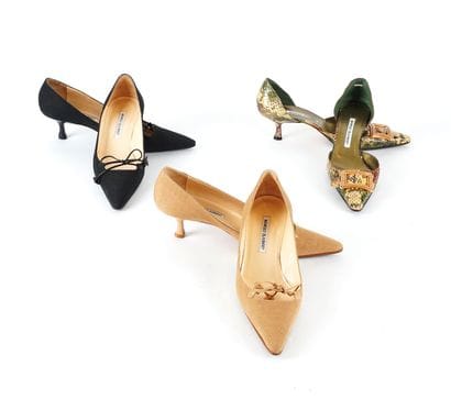 MANOLO BLAHNIK
Three (3) pairs of Manolo...