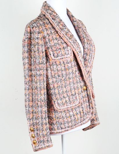 CHANEL
Vest Chanel en jacquard rose et gris,...