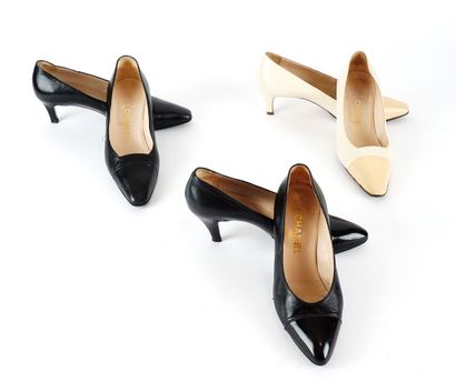 CHANEL
Three (3) pairs of Chanel heeled shoes...