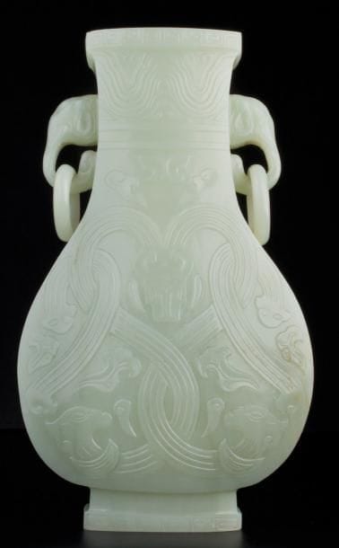 ANTIQUE VASE PIRIFORME AUX ANSES ÉLÉPHANT...