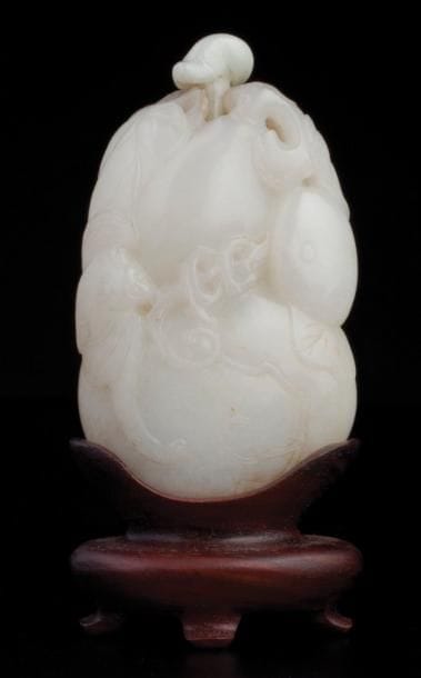 ANTIQUE SCULPTURE D'UNE CALEBASSE ET D'UNE...