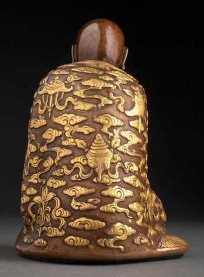 FIGURE EN BRONZE DORÉ DE LUOHAN CHINE, XVIII-XIXE...