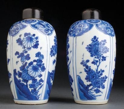 PAIRE DE JARRES À GINGEMBRE EN PORCELAINE...