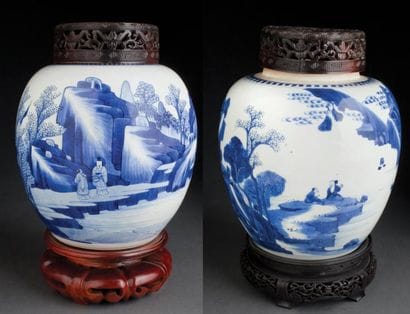 PAIRE DE JARRES À GINGEMBRE EN PORCELAINE...