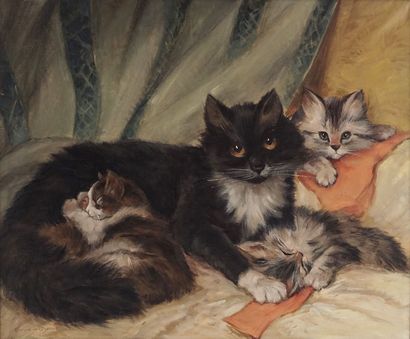 VAN DYKHOF, Gerard (1933-)
Chatons se prélassant
Huile...