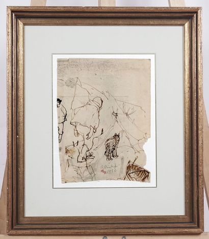 RICHARD, René Jean (1895-1982)
Men and dog...