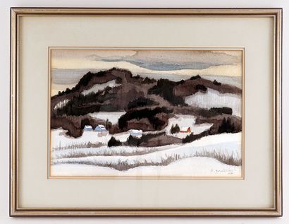 SOULIKIAS, Paul (1926-)
Paysage hivernal
Aquarelle
Signée...