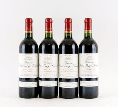 Château Haut-Bages Libéral 1996 - 4 bout...