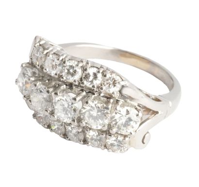 18K GOLD, DIAMONDS
Ring in 18K white gold...