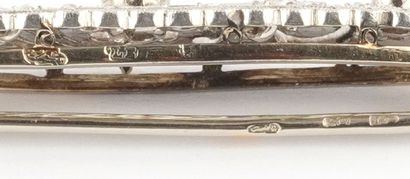 14K GOLD, DIAMONDS
Antique brooch in 14K...