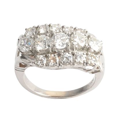 18K GOLD, DIAMONDS
Ring in 18K white gold...
