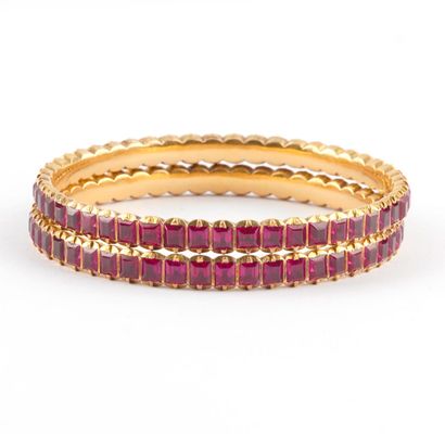 20K GOLD, RUBIES
Two (2) bracelets in 20K...