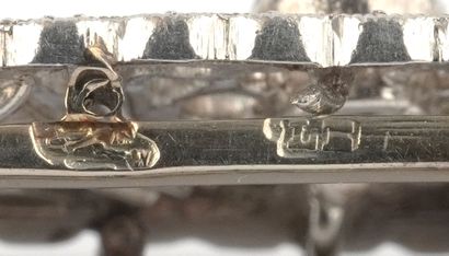14K GOLD, DIAMONDS
Antique brooch in 14K...