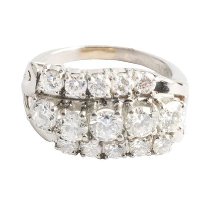 18K GOLD, DIAMONDS
Ring in 18K white gold...