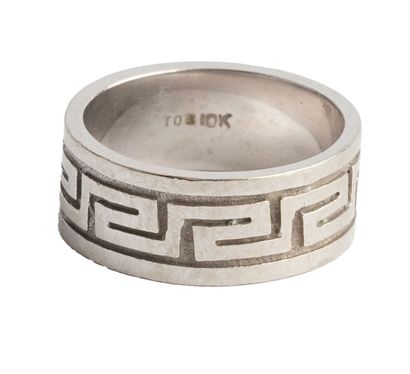 10K GOLD
Ring in 10K white gold with Greek...