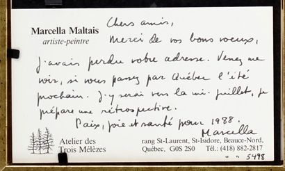 MALTAIS, Marcella (1933-2018)
Sans titre...