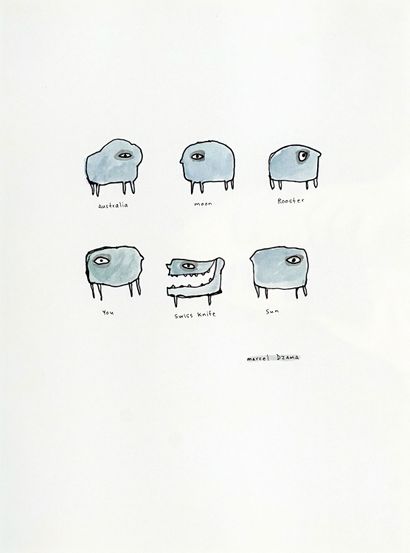 DZAMA, Marcel (1974-)
Six
Watercolour and...