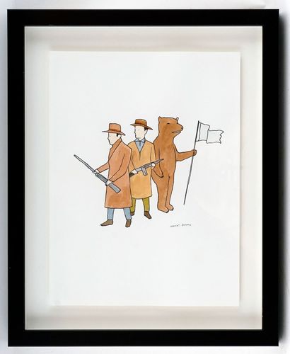 DZAMA, Marcel (1974-)
White flag
Watercolour...