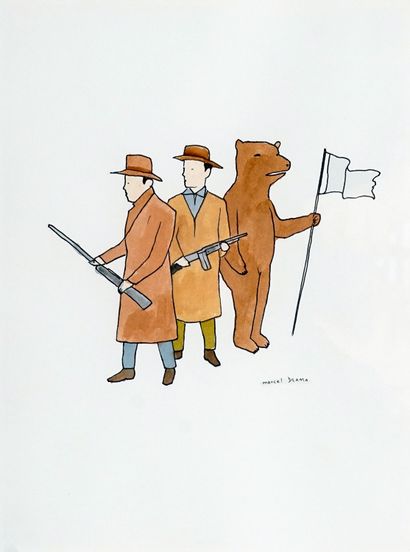 DZAMA, Marcel (1974-)
White flag
Watercolour...