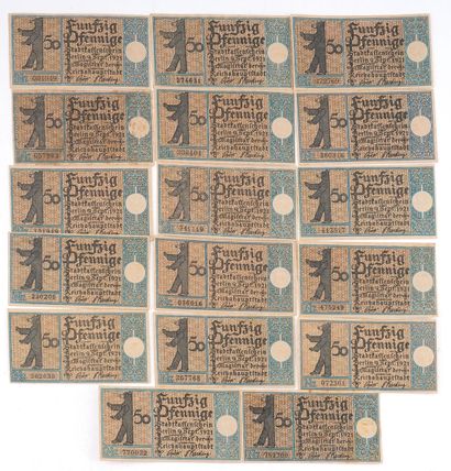 BILLETS ALLEMAGNE 
Lot comprenant 17 billets...